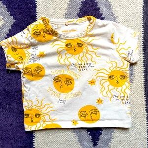 Set of Mini Rodini Baby Off-White Moon & Sun T-Shirt and Leggings